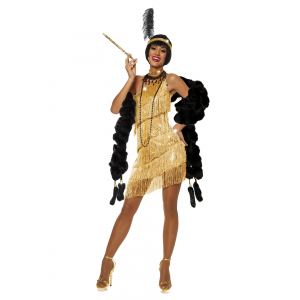 Women's Dazzling Gold Flapper Costume