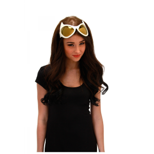 Cat Eye Goggles White and Gold
