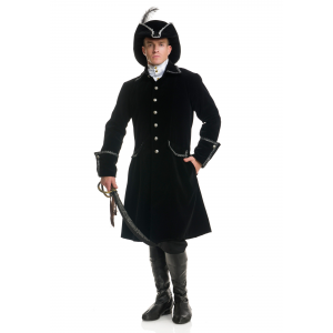 Deluxe Black Pirate Jacket with Pockets Costume