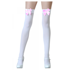 White Stockings with Pink Bows