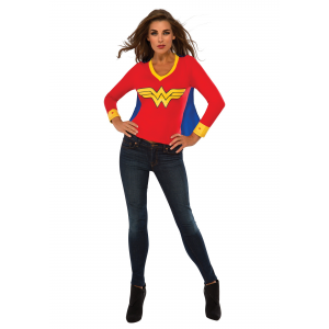 Women's Wonder Woman Sporty Tee w/ Cape Costume