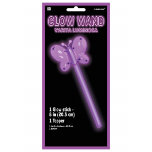 8" Purple Butterfly Glow Wand
