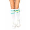 Women's Green & Yellow Striped Athletic Socks