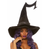 Velvet Bewitched Witch Hat with Brim