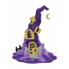 Purple LED Halloween Witch Hat Claydough Tablepiece