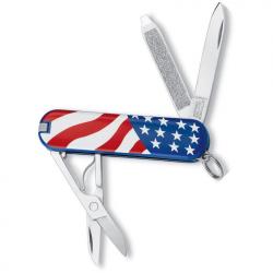 Swiss Army 062232E1X2 Classic US Flag Folding Pocket Knife with US Flag Design Handle