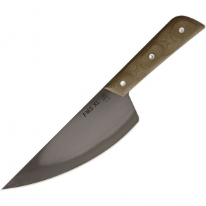 TOPS FMSXL Frog Market Special XL Fixed Blade Knife with Green Canvas Micarta Handle