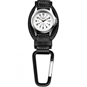 Dakota 3552 Black Leather Hanger Watch with Aluminum Attachment Clip