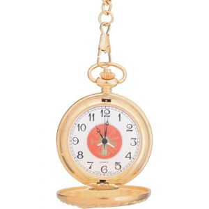 Infinity Pocket Watches 40 Gold Finish Fire Fighter Pocket Watch with White face & Black Hand