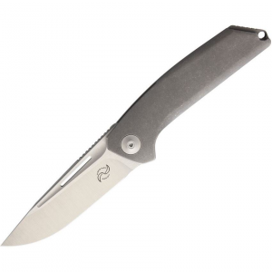 Liong Mah Designs ESW Endevour Stonewash Drop Point Linerlock Folding Pocket Knife