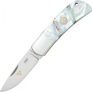 Fallkniven TK3MOP Tre Kronor De Luxe Lockback Folding Pocket Knife with Genuine Mother of Pearl Handles