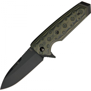 Hogue 34218 Ex-02 Extreme Series Spear Point Blade Linerlock Folding Pocket Knife with Green Handles