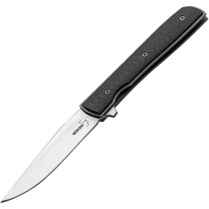 Boker Plus 01BO783 Urban Trapper Petite Drop Point Blade Linerlock Folding Pocket Knife with Carbon Fiber Handle