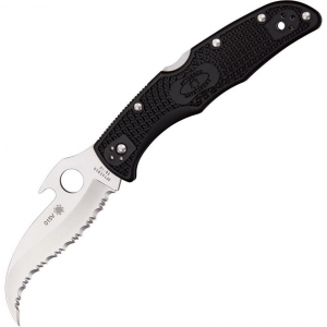 Spyderco 12SBK2W Matriarch 2 Lockback Folding Pocket Knife with Black Fiberglass Reinforced Nylon Handles