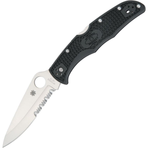 Spyderco 10PSBK Endura 4 Part Serrated Blade Lockback Folding Pocket Knife