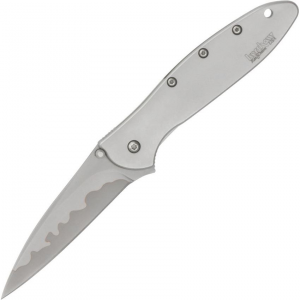 Kershaw 1660CB Leek Assisted Opening Framelock Folding Pocket Knife with Bead Blast Finish 410 Stainless Handles