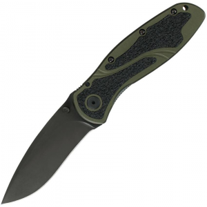 Kershaw 1670OLBLK Blur Olive Drab Assisted Opening Drop Point Linerlock Folding Pocket Knife