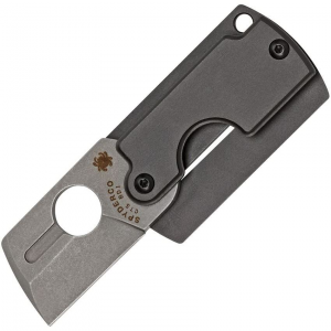 Spyderco 188ALP Dog Tag SlIP Joint Gen 4 Sheepsfoot Linerlock Folding Pocket Knife with Black Aluminum Handle