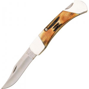 Bear & Son 597 Folding Hunter Stag Bone Lockback Pocket Knife