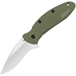 Kershaw 1620OL Scallion Assisted Opening Recurve Linerlock Folding Pocket Knife with 6061-T6 Anodized Aluminum Handles