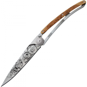 Deejo 1CB035 Tattoo 37g Juniper Watch Linerlock Folding Pocket Knife