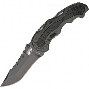Smith & Wesson MP6 M&P Model 6 Assisted Opening Spear Point Linerlock Folding Knife with Gun Metal Gray Aluminum Handles