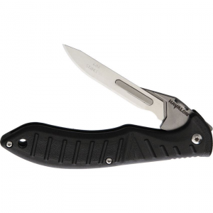Havalon 53211 Forge Satin Finish Stainless Blade Linerlock Folding Pocket Knife with Black ABS Handle