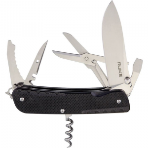 RUIKE LD31B LD31 Multifunctional Knife with Black Textured G10 Handle