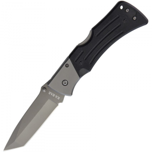 Ka-Bar 3064 Mule Lockback Folding Pocket Standard Edge Tanto Blade Knife with Black G-10 Handles