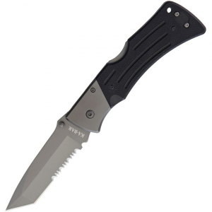 Ka-Bar 3065 Mule Black Part Serrated Blade Lockback Folding Pocket Knife