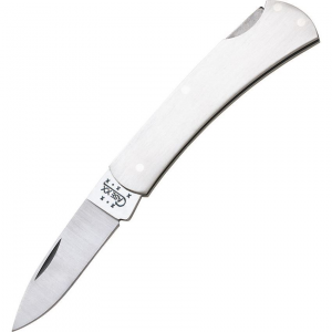Case 041 Executive Lockback Folding Pocket Knife with Brushed Stainless Handles