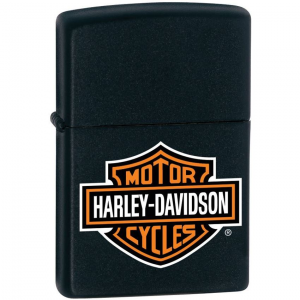 Zippo 14252 Harley Davidson Bar & Shield Logo Zippo Lighter with Matte Black Finish