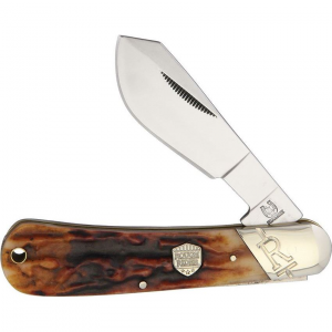 Rough Rider 1727 Cotton Sampler Folding Pocket Knife with Brown Stag Bone Handle