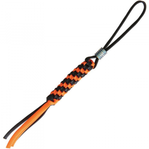 WE A01C Paracord Lanyard with Black and Orange Braided Paracord Construction