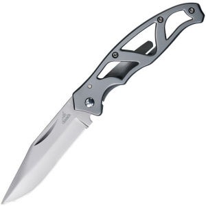 Gerber 8485 Mini Paraframe Framelock Folding Pocket Surgical Stainless Knife with Stainless Skeletonized Handles