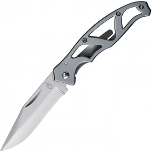 Gerber 48485 Mini Paraframe Framelock Folding Pocket Knife with Stainless Skeletonized Handles