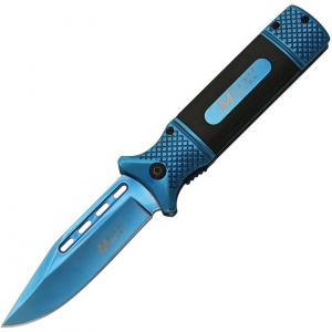 MTech A992BL Blue Assisted Opening Drop Point Linerlock Folding Pocket Knife