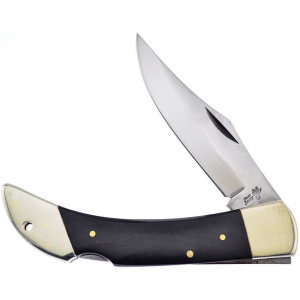 Frost 14127CBH Buffalo Horn Lockback Folding Pocket Knife