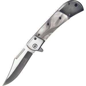 Elk Ridge A009WP Assisted Opening Clip Point Linerlock Folding Pocket Knife with Stainless Handles