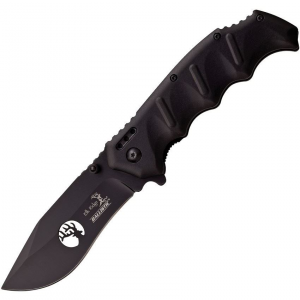 Elk Ridge 158BK Assisted Opening Linerlock Folding Pocket Knife with Black Aluminum Handles