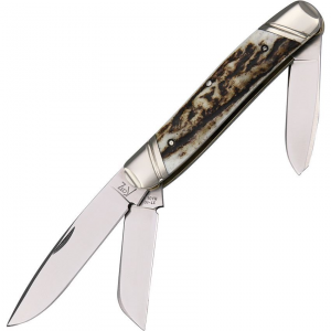 Katz DPS Stockman Drop Point Folding Pocket Knife with Stag Handle
