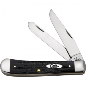 Case 65010 Trapper Buffalo Horn Folding Pocket Knife with Jigged Natural Buffalo Horn Handle