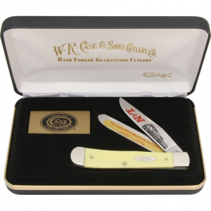 Case LNY L&N Railroad Commemorative Folding Pocket Knife Set with Yellow Composition Handle