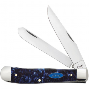 Case 14315 Ford Polar Arctic Trapper Folding Pocket Knife with Polar Arctic Blue Kirinite Handle