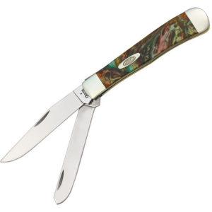 Case 9254AB Trapper Folding Knives With Abalone Corelon Handle