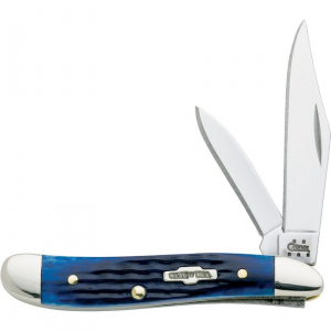 Case 2802 Peanut Folding Pocket Knife with Navy Blue Jigged Handle
