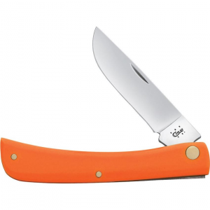 Case 80502 Sod Buster Jr Folding Pocket Knife with Orange Synthetic Handle