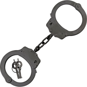 China Made MI220041BK Scorpion Handcuffs with Black Finish Nickel Plated Steel Construction