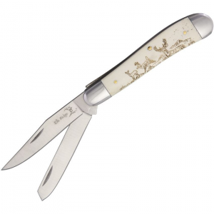 Elk Ridge 220DR Trapper - Deer Folding Pocket Knife with Smooth Bone Handle