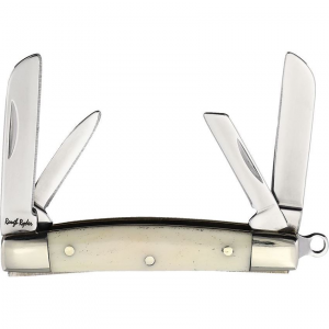 Rough Rider 1256 Mini Four Blade Whittler Folding Blade Knife with White Bone Handle